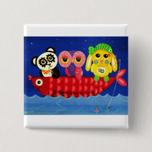 Chill Out Vierkante Button 5,1 Cm