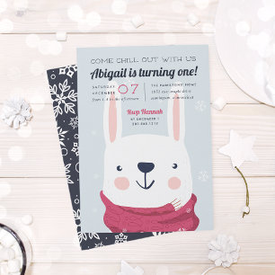Chill Out Winter Rabbit Birthday Kaart