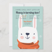 Chill Out | Winter Rabbit Birthday Kaart (Voorkant)