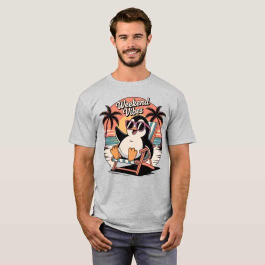Chill Penguin - Weekend Vibes T-shirt (Voorkant volledig)
