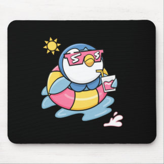 Chill Penguin Zomer Drijfdrank Grappige Vakantie Muismat