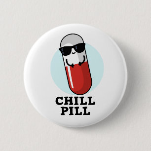 Chill Pill Koele Medicine Pun Ronde Button 5,7 Cm