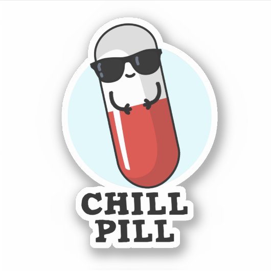 Chill Pill Koele Medicine Pun Sticker (Voorkant)