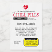 chill pills verpleegkundige afstuderen COOKIE JAR Voedselcontainer Etiket (Enkel label)
