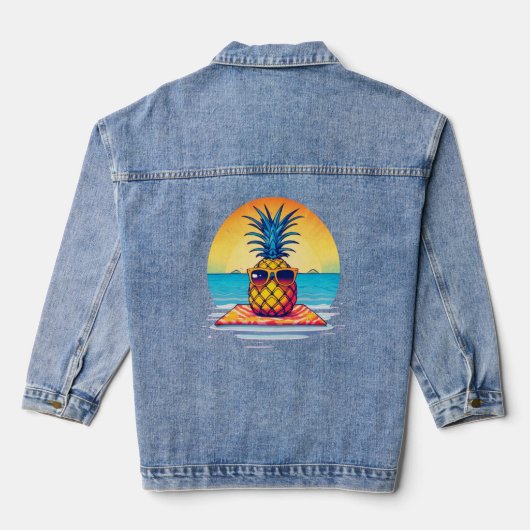 Chill Pineapple Summer Vibes Design, Denim Jacket (Achterkant)