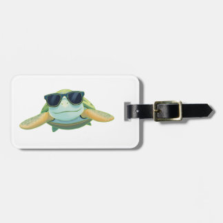Chill Sea Turtle with Sunglasses Bagagelabel