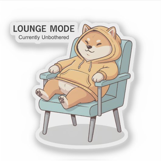 Chill Shiba Lounge Mode Sticker Funny Relaxed Dog (Devant)