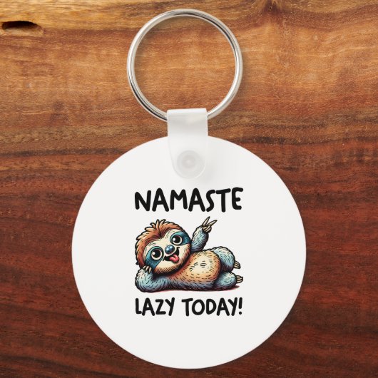 Chill Sloth Namaste Lazy Vibes Sleutelhanger (Voorkant)