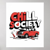 Chill Society Funny Car Repair Poster - Broken Veh (Devant)