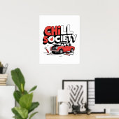 Chill Society Funny Car Repair Poster – Gebroken V (Thuiskantoor)