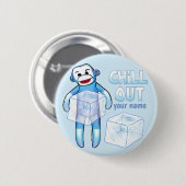 Chill Sock Monkey Ronde Button 5,7 Cm (Voorkant /achterkant)