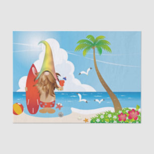 Chill Surfer Gnome Man Tissuepapier
