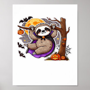 Chill Thrills Halloween Luiaard Oversized T-shirt Poster