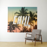 Chill Tropical Sunset Beach Palm Tree
