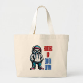 Chill Vibes Hoodie Sloth Streetwear Grote Tote Bag