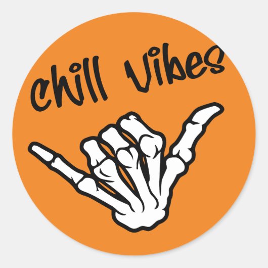 Chill Vibes Skeleton Hand Sticker (Voorkant)
