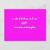 Chillaxine' @ kamp (roze) briefkaart (Voorkant)