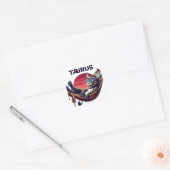 Chillaxing Patriottische Stier in hangmat ontwerp Vierkante Sticker (Envelop)