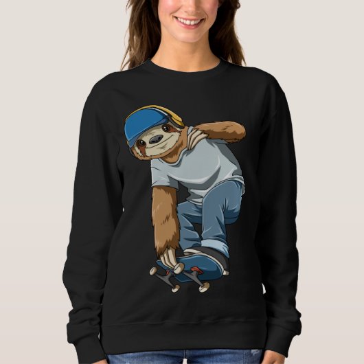 Chilled Sloth Skateboarding Skater Trui (Voorkant)