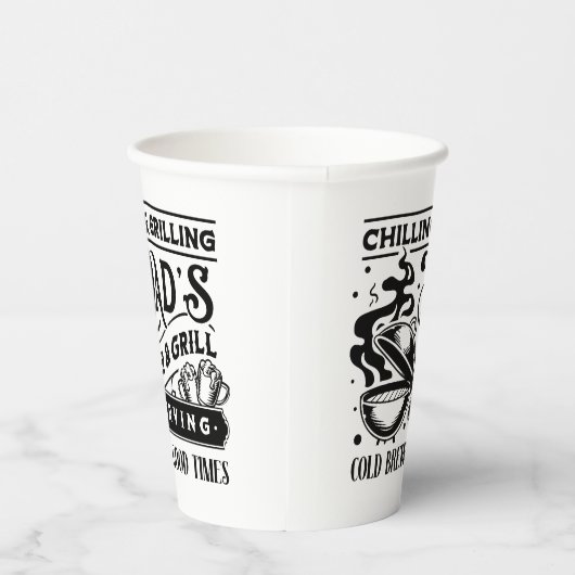 Chillen en grillen papa's bar en grill ontwerp papieren bekers (Rechts)