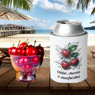 Chillen, Kersen en Opgewekte Vibes Stijlvolle Rood Blikjeskoeler