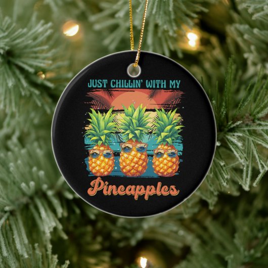 Chillen met mijn ananas zonnebril tropisch keramisch ornament (Boom)