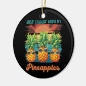 Chillen met mijn ananas zonnebril tropisch keramisch ornament (Links)