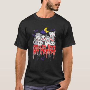 Chillen Met Mijn Enge Kat Horror Seriemoordenaar H T-shirt