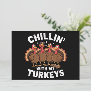 Chillen Met Mijn Kalkoenen Thanksgiving Familie Ca Feestdagenkaart