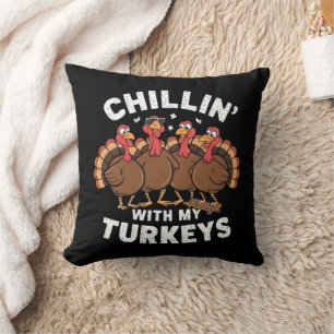 Chillen Met Mijn Kalkoenen Thanksgiving Familie Ca Kussen