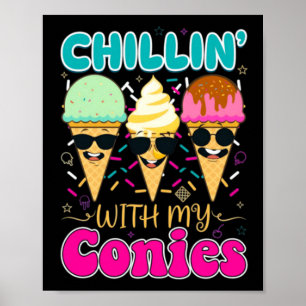 Chillen Met Mijn Konijnen Retro Ijs Zomer Poster