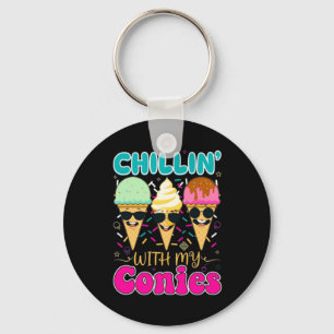 Chillen Met Mijn Konijnen Retro Ijs Zomer Sleutelhanger