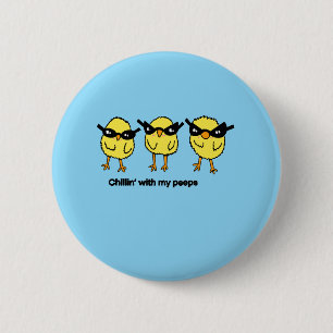 Chillen Met Mijn Maten Knop Ronde Button 5,7 Cm