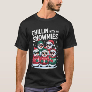 Chillen Met Mijn Sneeuwvrienden Grappige Sneeuwman T-shirt