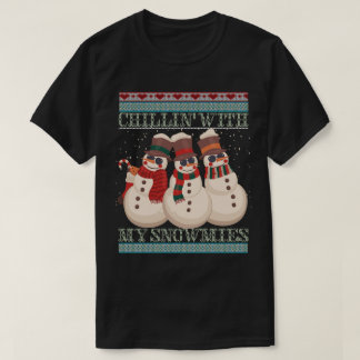 Chillen Met Mijn Sneeuwvrienden Sneeuwmannen Kunst T-shirt
