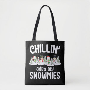 Chillen Met Mijn Sneeuwvriendjes Sneeuwman Kerstmi Draagtas