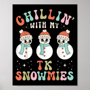 Chillen Met Mijn Tk Sneeuwmoppen Sneeuwman Leraar Poster