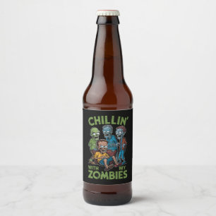 Chillen Met Mijn Zombies Halloween Jongens Kindere Bier Etiket