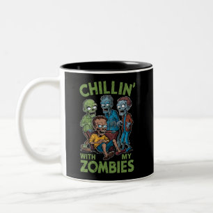Chillen Met Mijn Zombies Halloween Jongens Kindere Tweekleurige Koffiemok