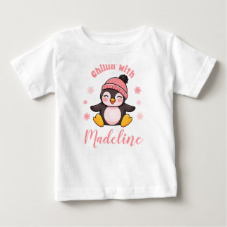 Chillen met Naam Cute Pinguïn Winter Kerstmis 