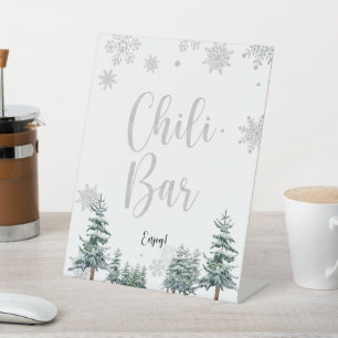 Chilli bar signe argent hiver baby shower signe
