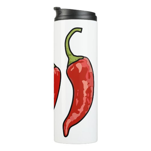 Chilli cartoon illustratie thermosbeker (Geroteerd rechts)