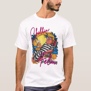 Chillin als een Felon Retro Pink Summer Beer Grapp T-shirt