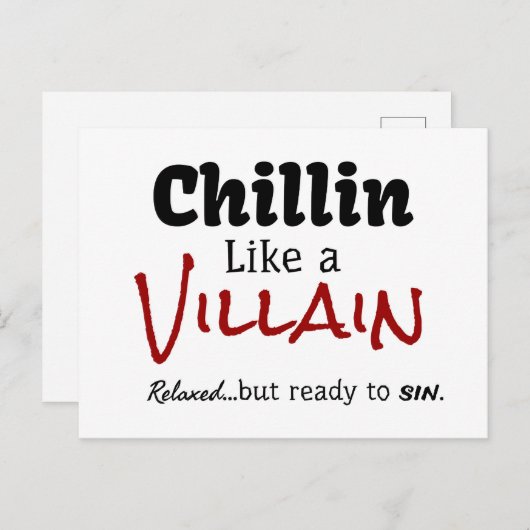 Chillin als een Villain. Verbijsterd... maar klaar Briefkaart (Voorkant / Achterkant)