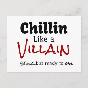 Chillin als een Villain. Verbijsterd... maar klaar Briefkaart