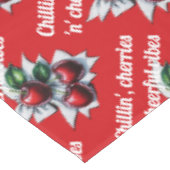 Chillin', Cherries 'n' Cheerful Vibes Modern Rood Tafelkleed (Gekanteld)