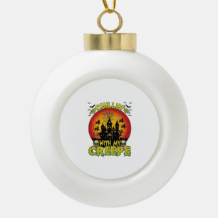 Chillin Creeps Spokenhuis Halloween Heksen Sku Keramische Bal Ornament