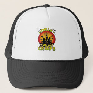 Chillin Creeps Spokenhuis Halloween Heksen Sku Trucker Pet