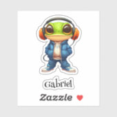 Chillin' Frog Gepersonaliseerde Vinyl Sticker (Vel)