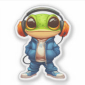 Chillin' Frog Vinyl Sticker (Voorkant)